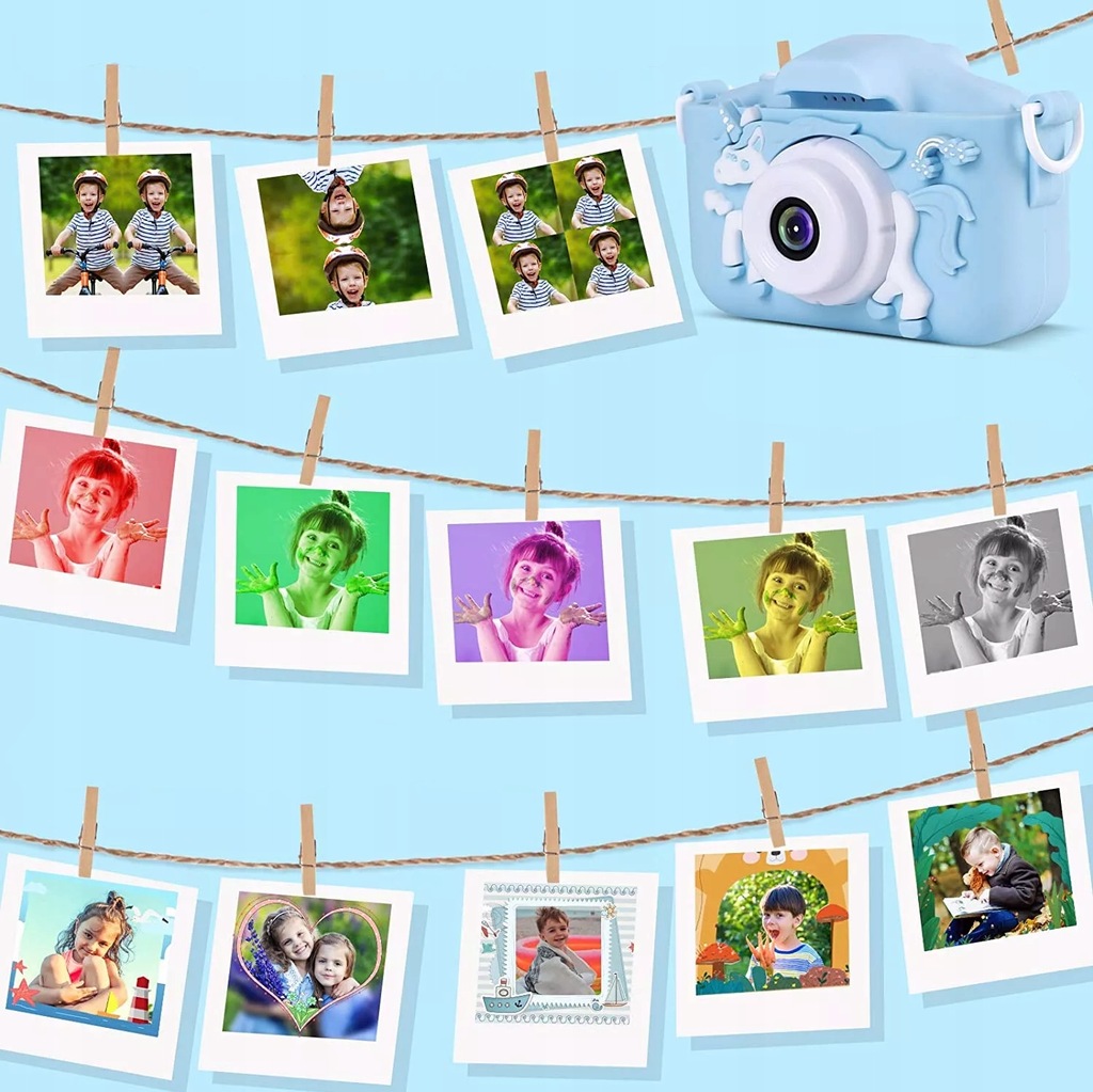 APARAT CYFROWY FOTOGRAFICZNY 12MPX ZABAWKA DLA DZIECI KAMERA + 4 GRY Wizjer elektroniczny